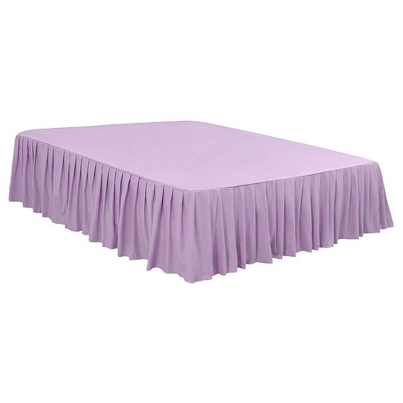 Ruffled Bed Skirts Polyester Brushed Platform 16inch Drop Full Light Purple - Picture 1 of 6